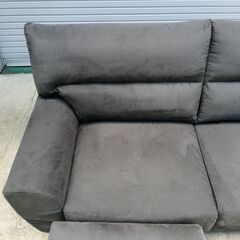 m1322 筑波産商 ソファー 2人掛け グレー 座面高さ410mm スツール有の画像