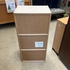 12/25まで店頭商品一部を除き半額クリスマスSALE!!開催中　イ2512-255 カラーボックス ホワイト 3段  キズ汚れ有りの画像