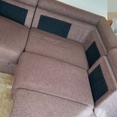 ソファセット/2人・コーナー・1人・オットマンの4点セット/置き方自由・少々難ありの画像