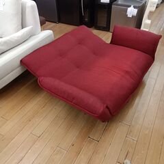 ★リユースのサカイつくば店★TK7838  2人掛けソファ レッド H65×D65～105×W１００～160 クリーニング済みの画像
