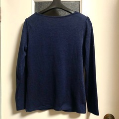 LUI JANNE ルイジャンヌ Vネック 婦人 M 長袖 薄手 トップス ネイビーの画像