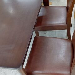 ★リユースのサカイ高崎店★TJ13781 日本家具産業 4人掛けダイニングセット 茶 H70×D80×W135 クリーニング済み												の画像