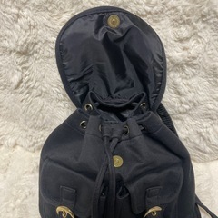 【未使用】プチ可愛い🎵布製リュック ブラックの画像