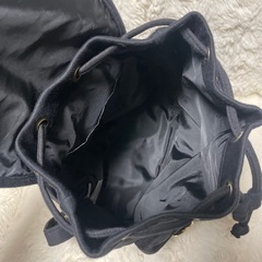 【未使用】プチ可愛い🎵布製リュック ブラックの画像