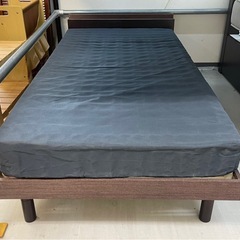 【リサイクルサービス八光】幅98　ダークブラウン　シングルベット　2口コンセント付　　の画像