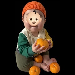 毛糸みかん帽子の画像