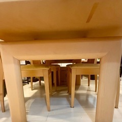 ACTUSメイプル材ダイニングテーブル+椅子4脚の画像