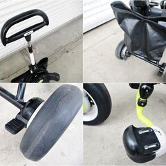 ides　折りたたみ　三輪車　compo　コンポタウン　グリーン　子ども　キッズ　かじ取り棒付き　アイデスの画像