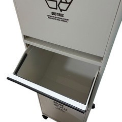 アスベル 分別ごみ箱 3段 ホワイト キャスター付きの画像