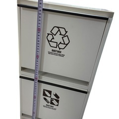 アスベル 分別ごみ箱 3段 ホワイト キャスター付きの画像