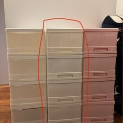 収納ケース1段4個セット　ホワイトの画像