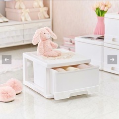 収納ケース1段4個セット　ホワイトの画像