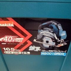 新品 マキタ 40Vmax 充電式マルノコ HS001GRDX 165mm バッテリ×2 充電器 鮫肌チップソー ケース付 ブルー makita 丸ノコ 苫小牧西店の画像