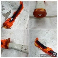 鬼滅の刃 煉獄杏寿郎 日輪刀 DX なりきり 電池式 光る 鳴る　中古　＃44の画像