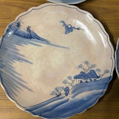 古伊万里　伊万里焼　山水　染付　4枚セット　1225-017の画像