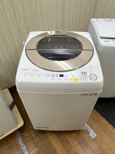 #61 大きめ7.0kg!! SHARP 2022年 ES-SH7C-N 縦型全自動電気洗濯機