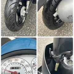153⭐️レッツ⭐️8646km低走行リアブレーキシュウ新品、オイル交換済み、バッテリー充電済み、サイドスタンド付き、SUZUKI、スズキ、バイク、原付の画像