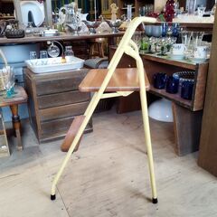 ハイステップチェア 踏み台 飾り台 折りたたみ可 脚立 椅子 いす イス　/TJ-2716 2Fの画像