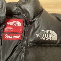交渉🉑試着🉑即日受渡‼️ leather  supreme ノースフェイス シュプリーム the north face コラボ レザーダウンジャケット　冬物　オシャレ　高額ブランド　高級フェザーダウン　羊革の画像