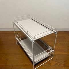 【今週まで】 KEYUCA 収納 ラック スライド キッチン シンク下 グレーの画像