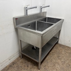 マルゼン　MARUZEN　業務用　ステンレス　2層シンク流し台　蛇口付き　W１２００ｘD６００ｘH８００ｍｍの画像