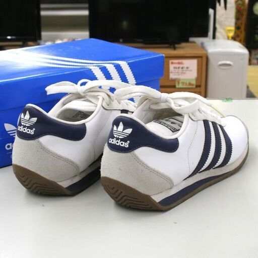 シミ・ヨゴレ有 adidas ローカットスニーカー G43489 CTRY2 カントリー2 メンズ 23.5cm 白×紺 天然皮革 札幌市 清田区 平岡
