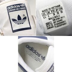 シミ・ヨゴレ有 adidas ローカットスニーカー G43489 CTRY2 カントリー2 メンズ 23.5cm 白×紺 天然皮革 札幌市 清田区 平岡の画像