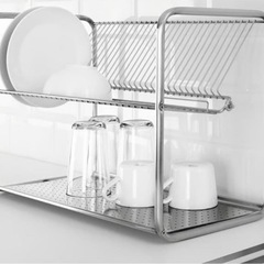 【今週まで】IKEAのステンレス製 水切りラックの画像