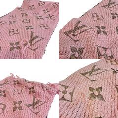 ルイヴィトン LOUIS VUITTON マフラー エシャルプ ロゴマニア M70466 ゴールドの画像
