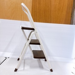 ★未使用保管品★脚立　アイリスオーヤマ 折りたたみステップ 3段 ブラウン OSU-3の画像