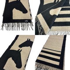 エルメス HERMES マフラー フリンジ テット ア クー ベージュの画像