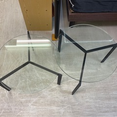 【リサイクルサービス八光】直径53　ガラス・ネストテーブルの画像
