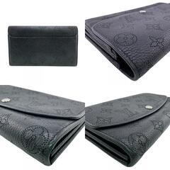 ルイヴィトン LOUIS VUITTON 長財布 モノグラムマヒナ ポルトフォイユ イリス M60143 ブラックの画像
