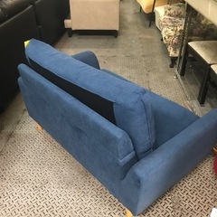 ジャングルジャングル貝塚店　2人用ソファー　ブルー　コンパクト　シンプルデザイン　貝塚市　二色浜　リサイクルショップの画像