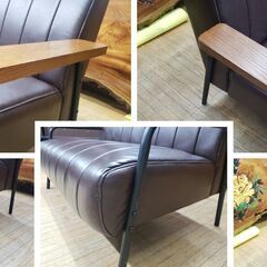 L29　美品　合皮　ラブソファの画像