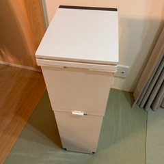 新品未使用！ニトリアスベル 分別ペダル2段 スリム ゴミ箱 38L (上20L＋下18L)の画像