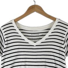 美品 BAYFLOW ベイフロー ボーダー 春夏 SS 半袖Tシャツ コットン ブラック レディース 3【古着】【中古】の画像