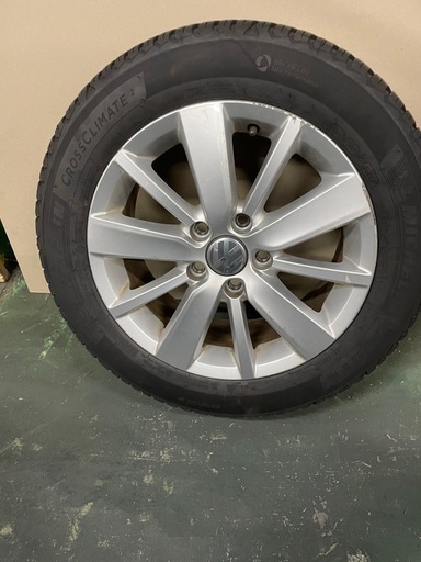 VW フォルクスワーゲン 205/55R16 ゴルフ6 純正 6.5J +50 PCD112 5穴 5k0601025S ガリ傷有り バリ溝オールシーズンタイヤ