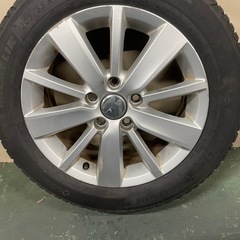 VW フォルクスワーゲン 205/55R16 ゴルフ6 純正 6.5J +50 PCD112 5穴 5k0601025S ガリ傷有り バリ溝スタッドレスタイヤの画像