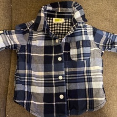 ①ベビー服　6-12ヶ月　7分丈チェックシャツ　　の画像