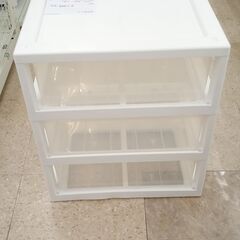 ★リユースのサカイ高崎店★TJ13795 株式会社コメリ 三段衣装ケース 白 H62×D40×W54 クリーニング済みの画像