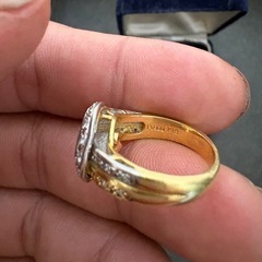 k18リング　k18pt900リングダイヤ付き　の画像