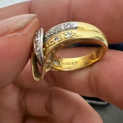 k18リング　k18pt900リングダイヤ付き　の画像