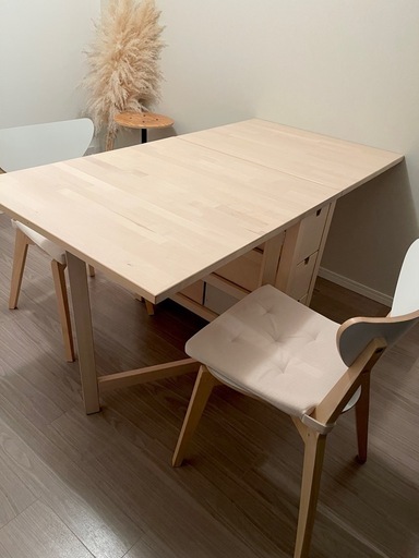 IKEAノールデンダイニングテーブルセット 日程調整中】IKEA 伸長式ダイニングテーブルセット 18365 伸縮 