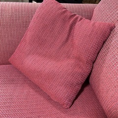 ファブリックソファー　2人掛け　140cm幅　クッション付きの画像