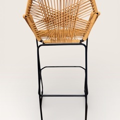 美品2脚セット/カウンターチェア/バーチェア/北欧/ラタン編み/ハイチェアの画像