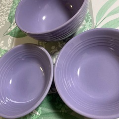 💛ラベンダー色 お椀と小皿2枚で3個セットの画像