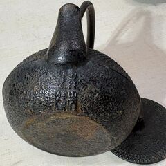 南部鉄器 岩鋳鉄瓶 茶托 急須敷 茶道具 煎茶道具 鉄器 茶器 7点セットの画像