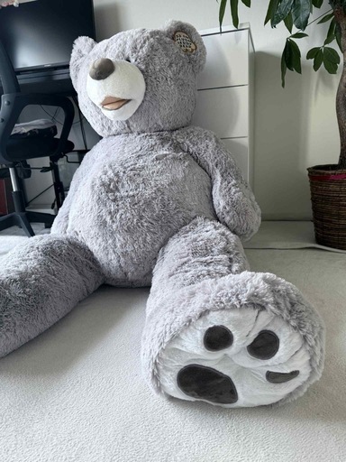 グレーテディベア　gray Teddy　ビンテージ ぬいぐるみ　32㎝ 53インチ グレー テディベア ぬいぐるみ (ある) 高座渋谷のおもちゃ