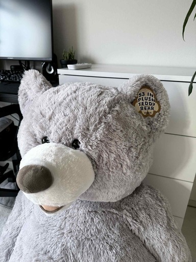 グレーテディベア　gray Teddy　ビンテージ ぬいぐるみ　32㎝ 53インチ グレー テディベア ぬいぐるみ (ある) 高座渋谷のおもちゃ